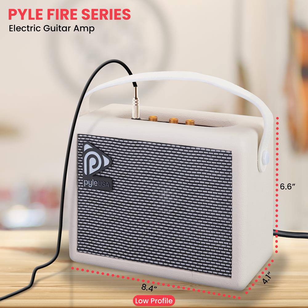 PYLE FIRE SERIES  
Electric Guitar Amp  

pyleUSA  

6.6" x 8.4" x 4.1"  
Low Profile