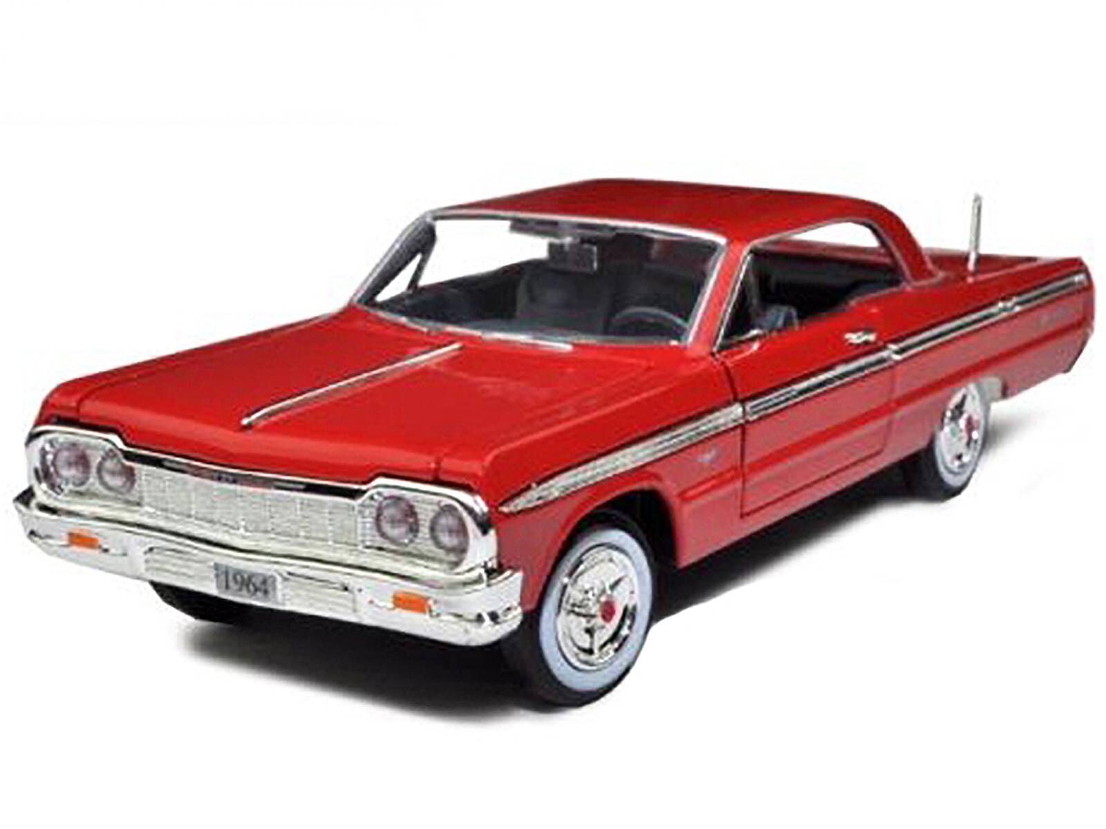 Angle. Motormax - 1964 Chevrolet Impala Red 1/24 Diecast Model Car by Motormax - Red.