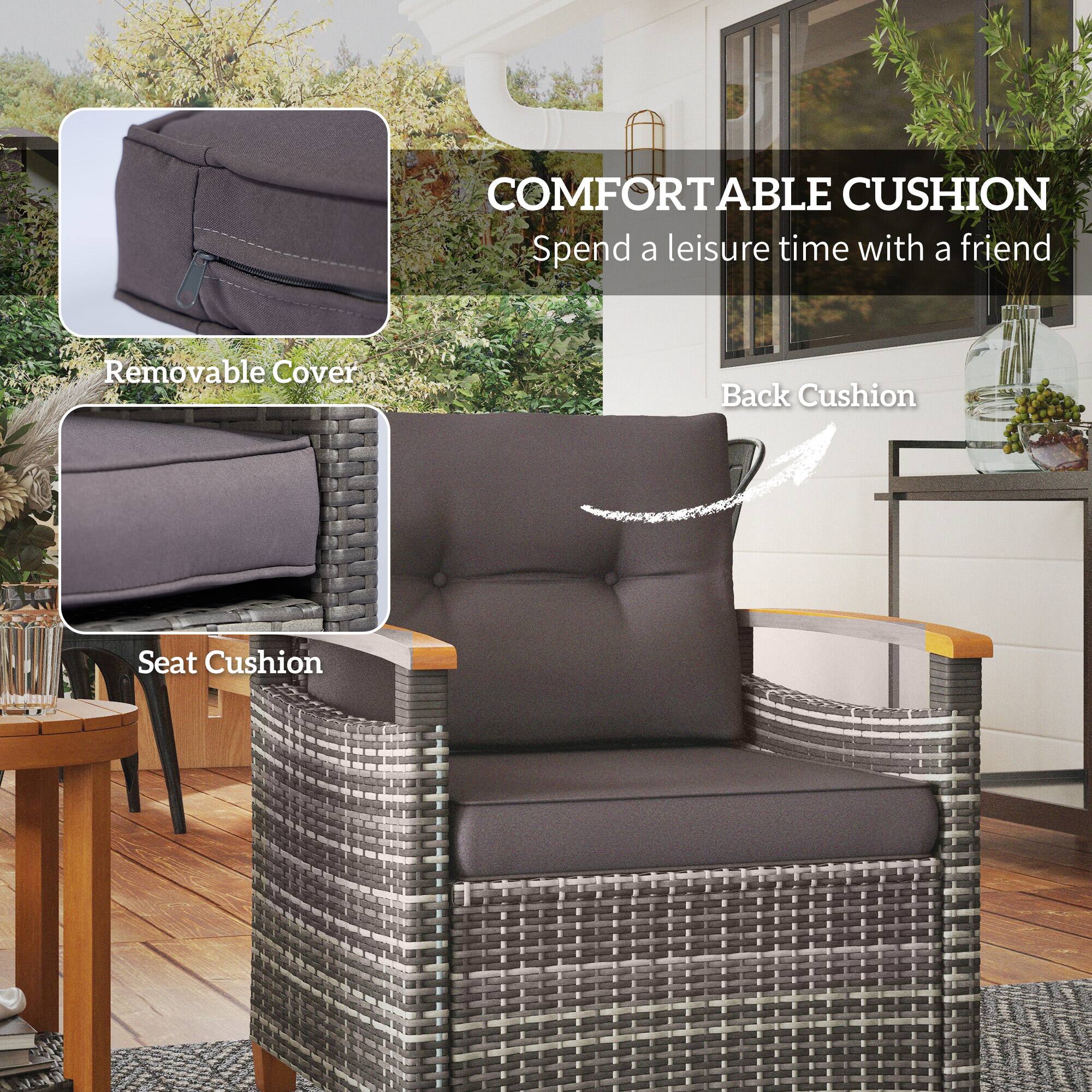 COMFORTABLE CUSHION
Spend a leisure time with a friend
Removable Cover
Back Cushion
Seat Cushion