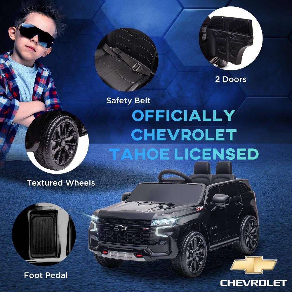 - 2 Doors
- Safety Belt
- Textured Wheels
- Foot Pedal

OFFICIALLY CHEVROLET TAHOE LICENSED

CHEVROLET