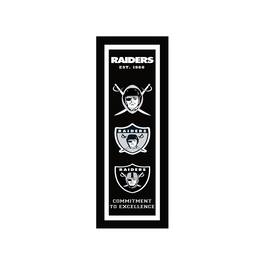 Sporticulture - Las Vegas Raiders 8" x 26" Team Logo Heritage Framed Wall Art - Multicolor