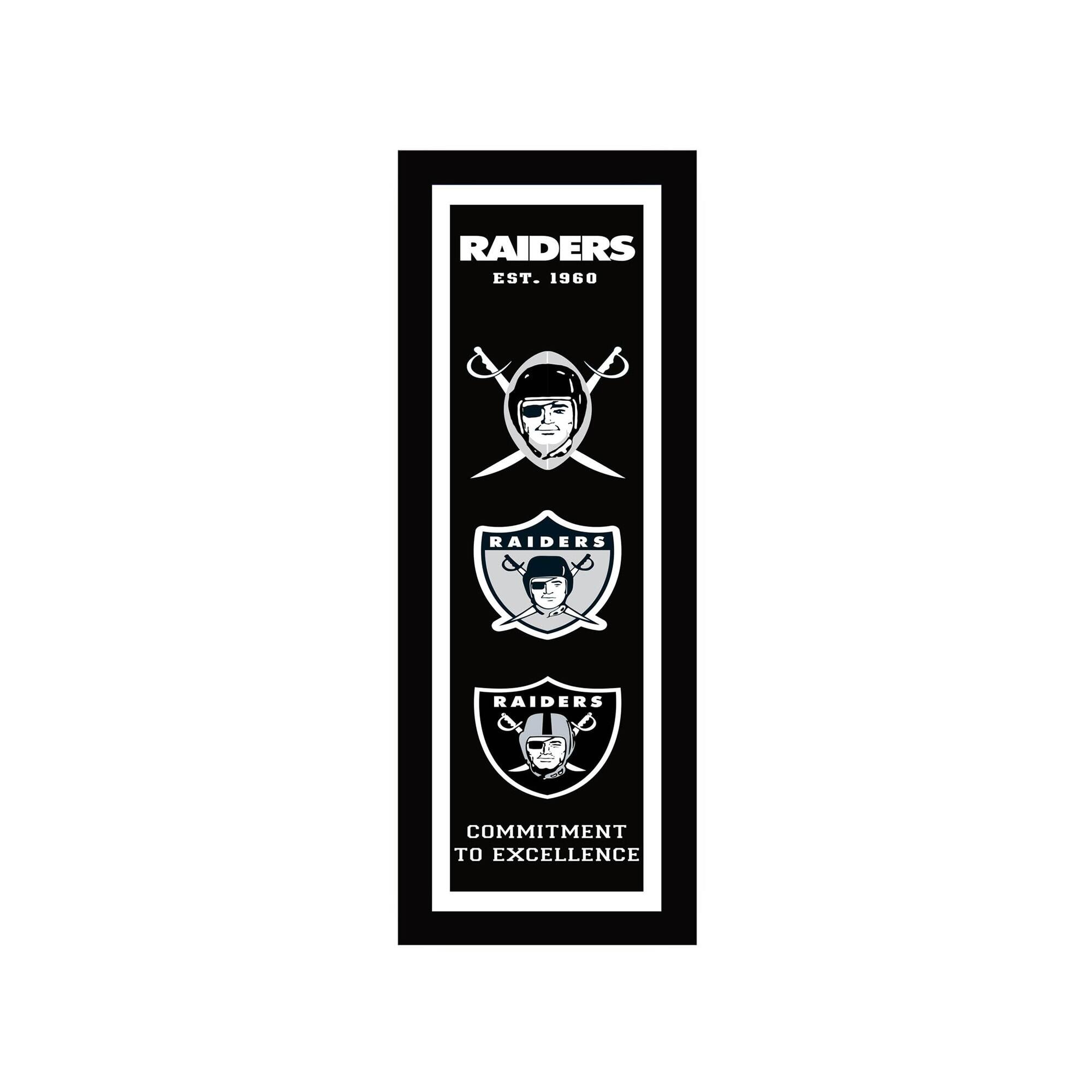 Las Vegas Raiders 8" x 26" Team Logo Heritage Framed Wall Art