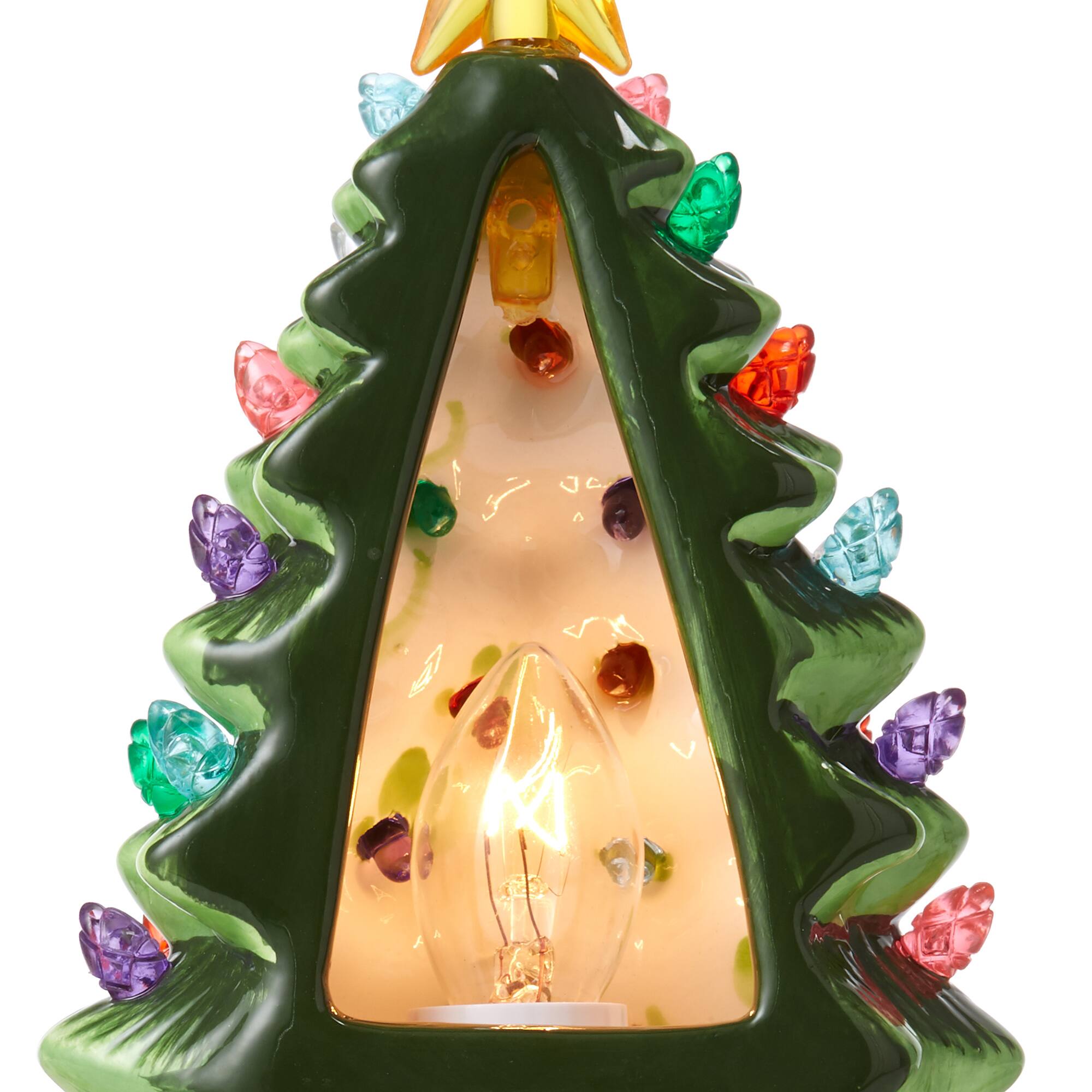 Alt View 3. Casafield - Ceramic Holiday Plug-in Vintage Decorative Night Light - Green.