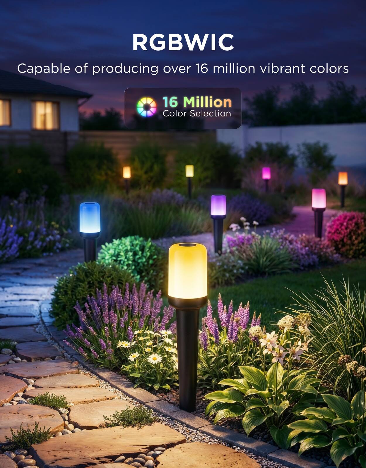 RGBWIC  
Capable of producing over 16 million vibrant colors  
16 Million Color Selection