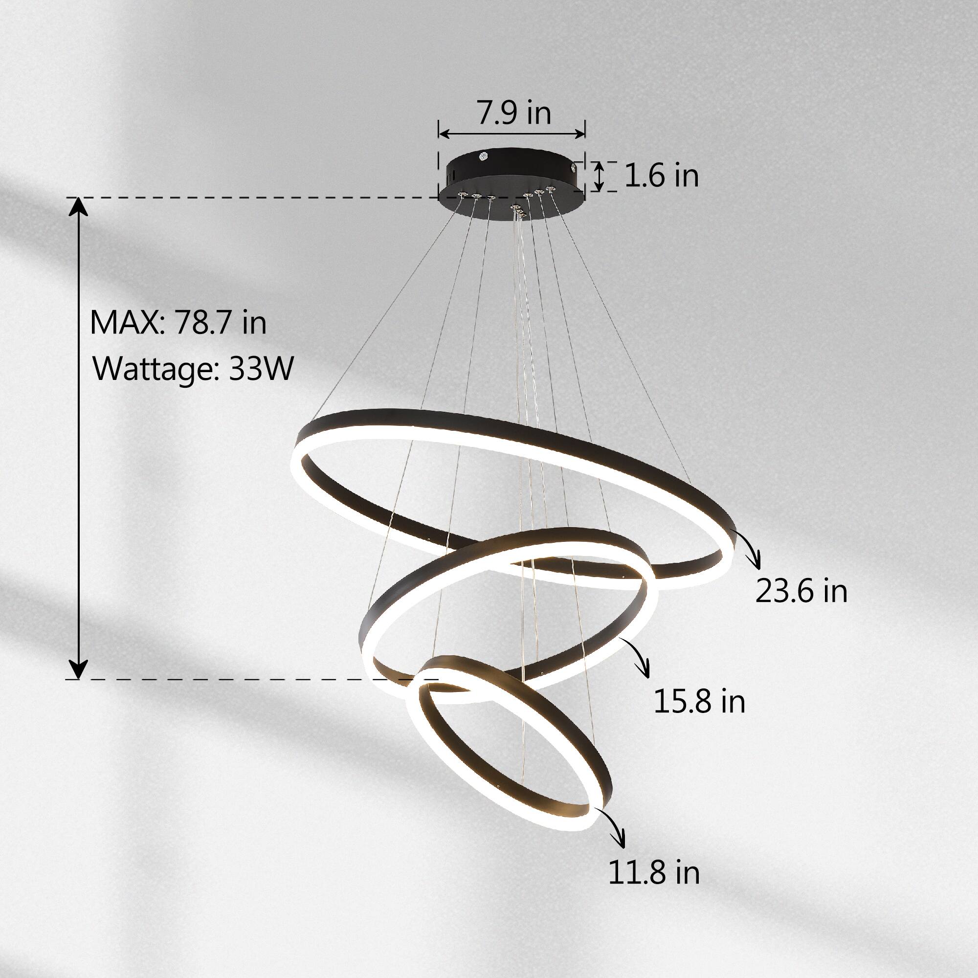 7.9 in  
1.6 in  
MAX: 78.7 in  
Wattage: 33W  
23.6 in  
15.8 in  
11.8 in