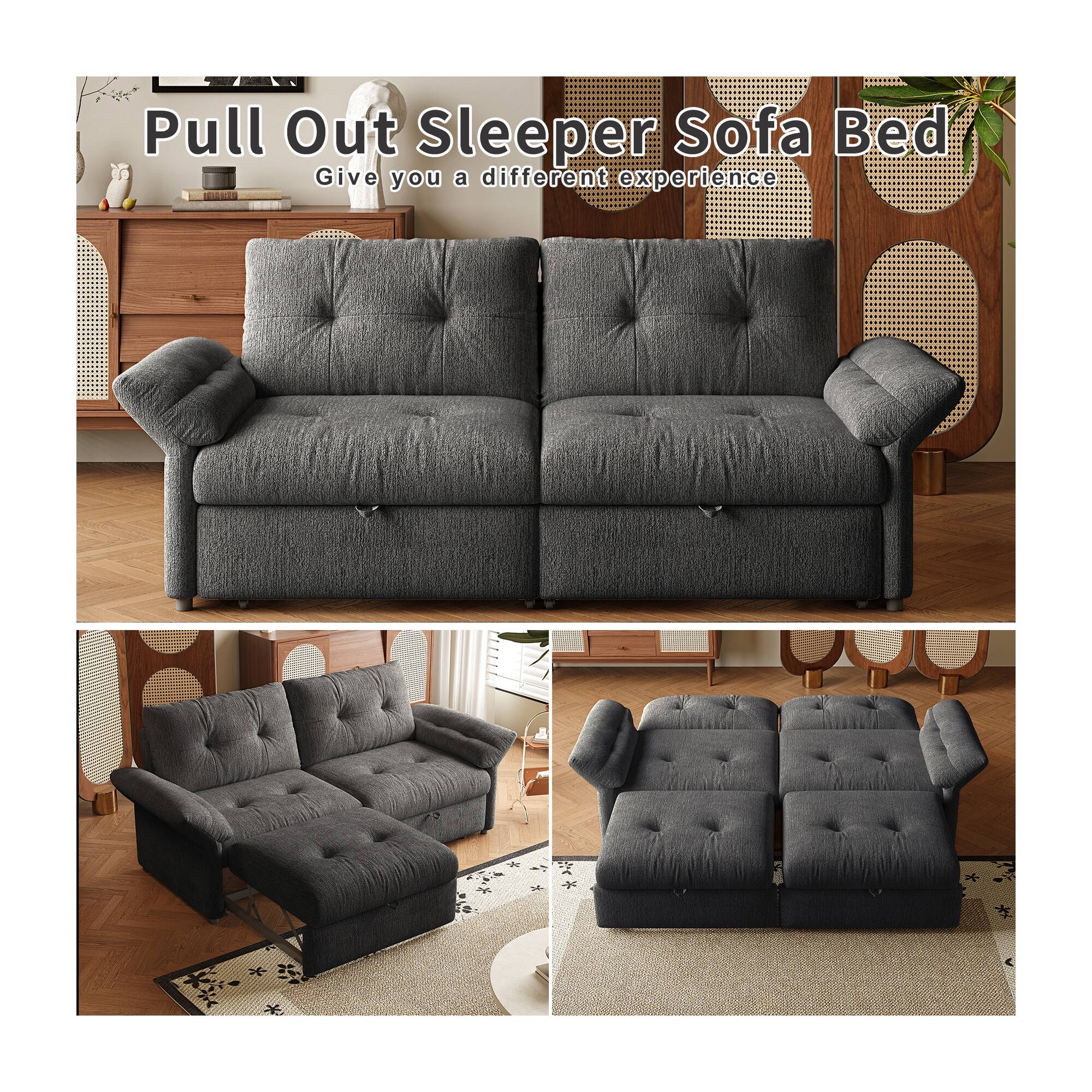 Pull Out Sleeper Sofa Bed  
Give you a different experience