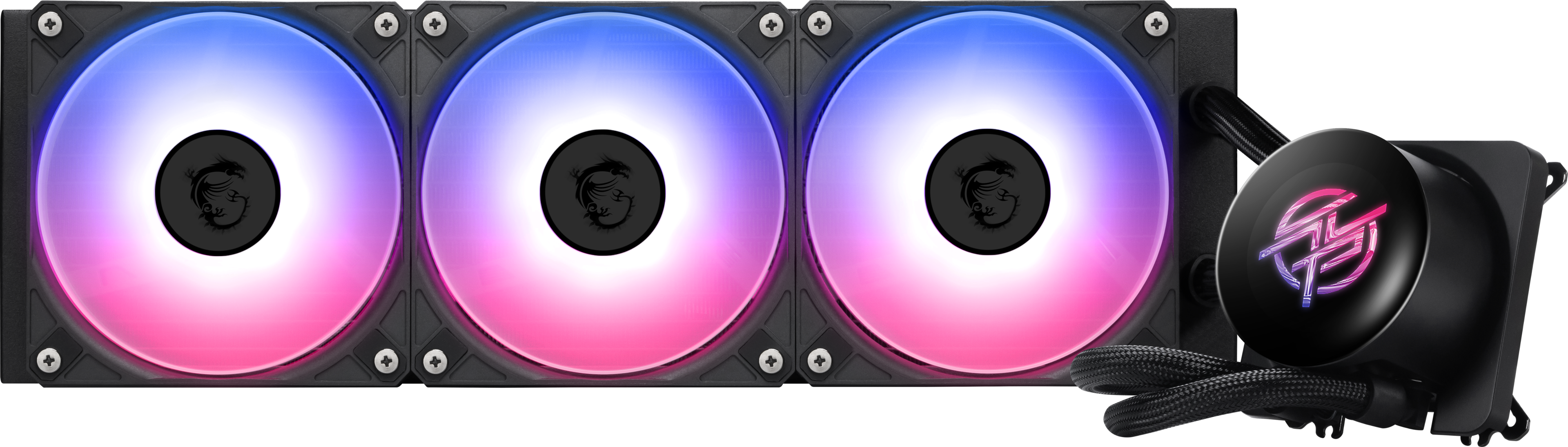 MSI - MPG CORELIQUID P13 360 -CPU Liquid Cooler-360mm Radiator-IPS 2.1"LCD Screen-Triple 120mm ARGB PWM Fans-Uni Bracket - Black - Front_Zoom