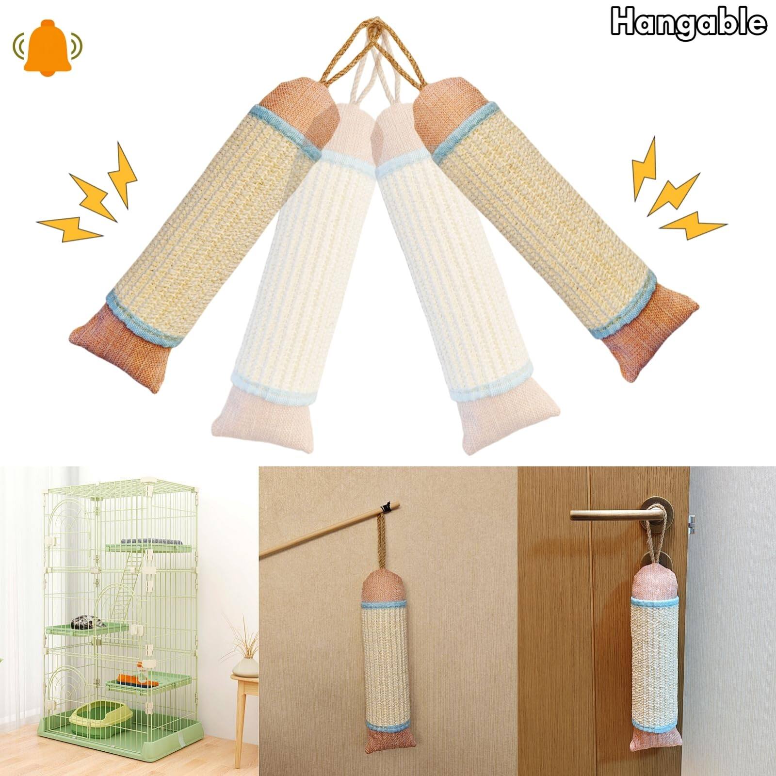 Alt View 2. Hirose Alice - teractive Cat Kicker Long Scratcher Sisal For Indoor Cats - Orange and Silver.