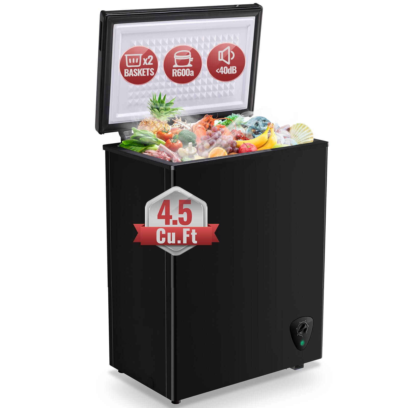 - x2 BASKETS
- R600a
- <40dB
- 4.5 Cu.Ft