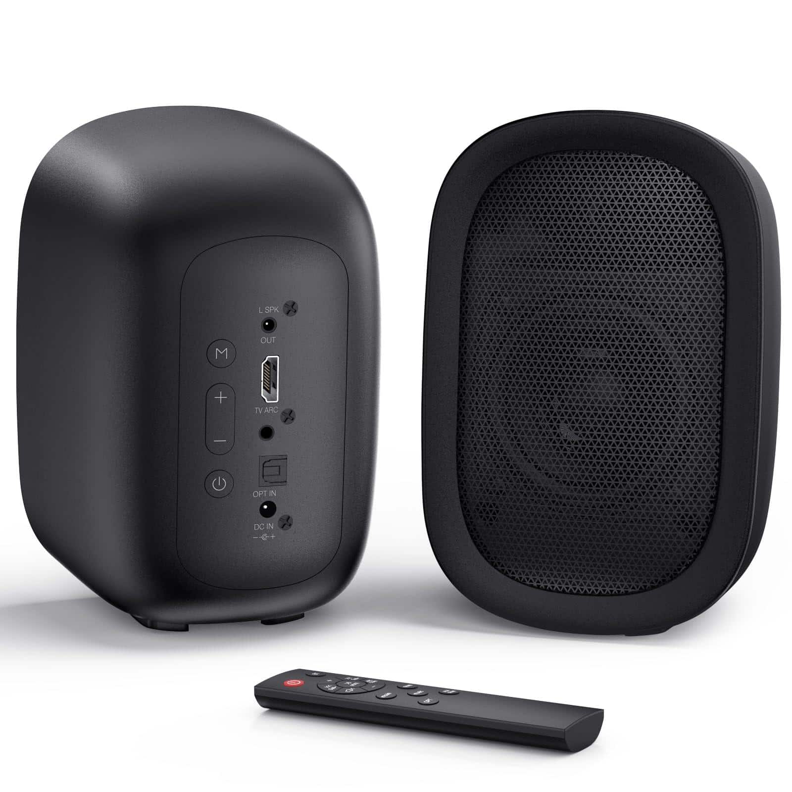 Pacoar Cade - Bookshelf Speakers Record Player Stereo Sound 3-inch Woofer Dual-curved Horn Bass Reflex Port Optical/aux/tv-arc Turn - Default