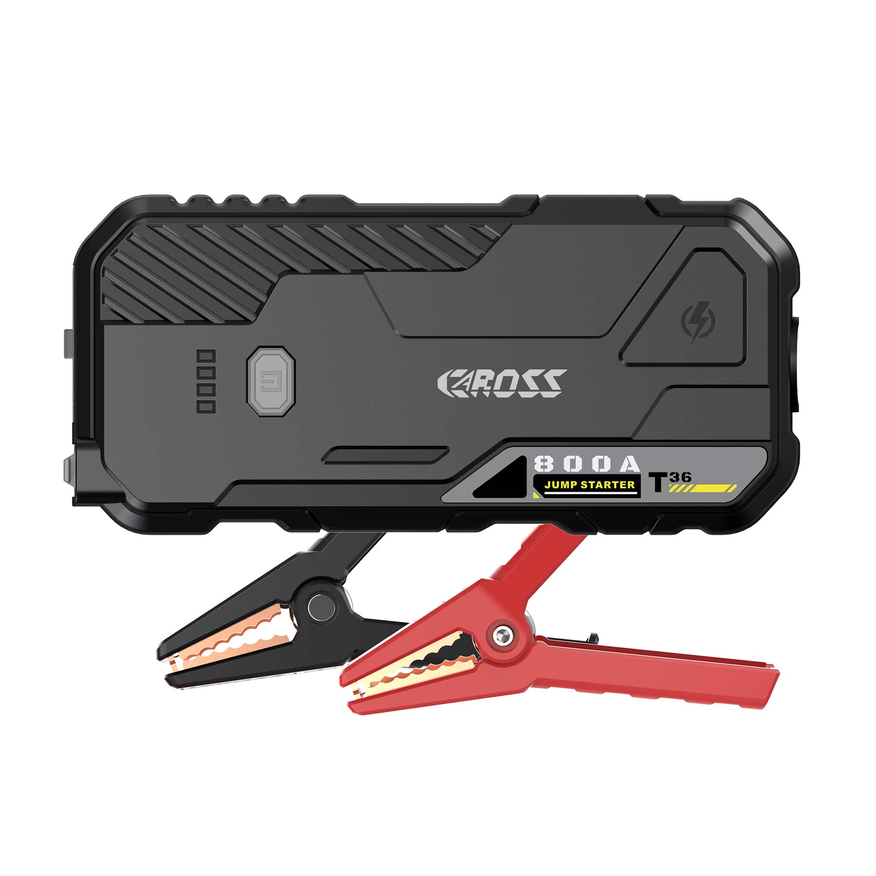 CAROSS - T36 Portable Car Jump Starter 800 Amp Peak, Smart Jumper Clamps, LED Light, QC Fast Charger
