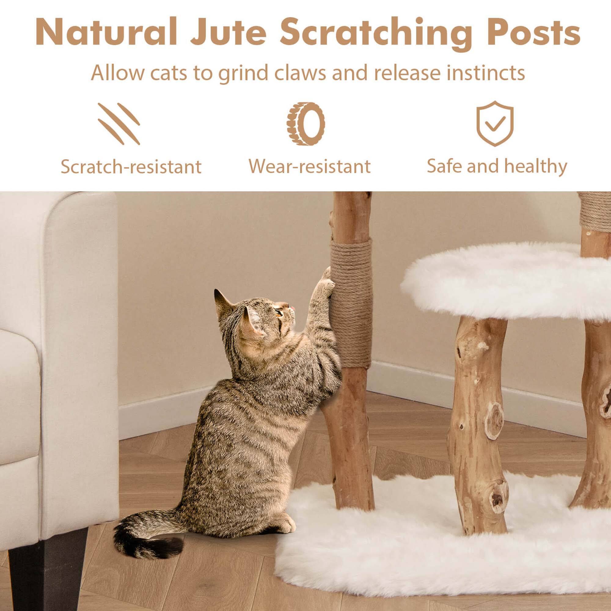 Natural Jute Scratching Posts  
Allow cats to grind claws and release instincts  

- Scratch-resistant  
- Wear-resistant  
- Safe and healthy
