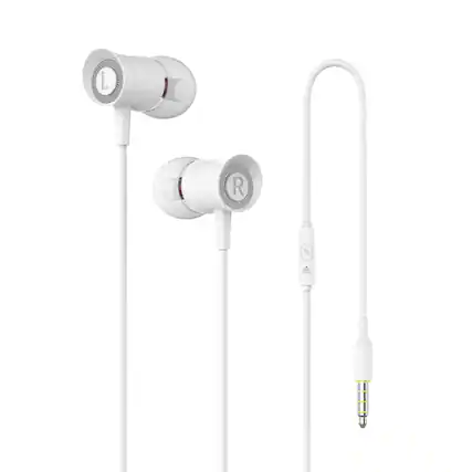 Front. Reiko - Moisture Mt-H215 Earphones In White - White.