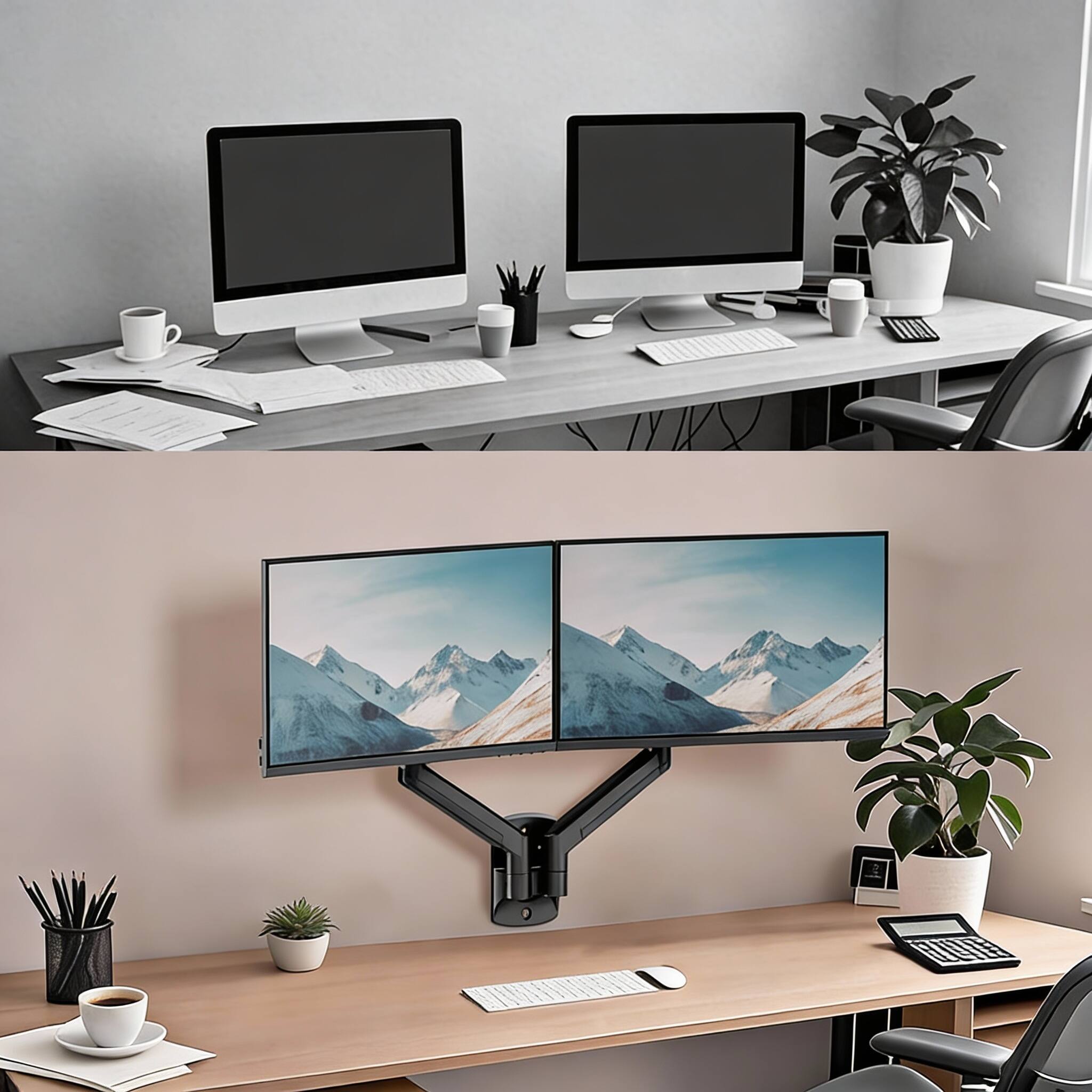 Alt View 2. Frangdom - Monitor Wall Mount - Dual Arms Ultrawide 17-49in 44lbs.
