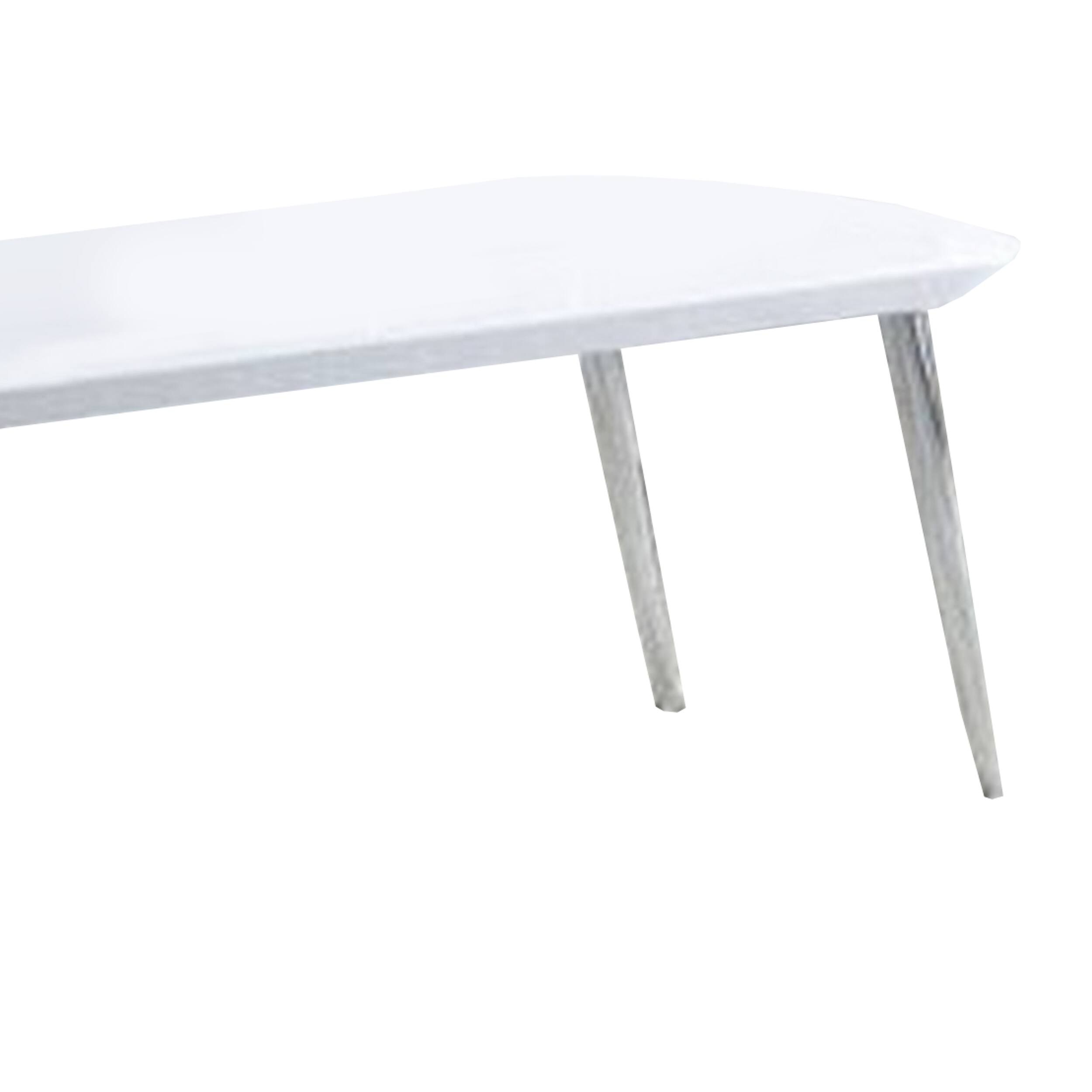 Alt View 3. Manhattan Lane - Coffee Table with Pull Out Tabletop - White, Silver.