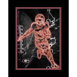 Fan Creations - Georgia Bulldogs 12'' x 16'' Framed Neon Player Print - Black