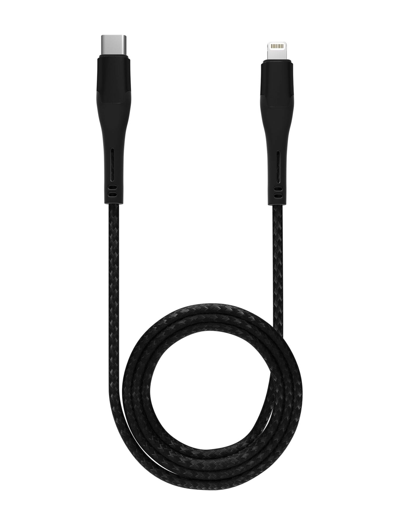 Alt View 1. Ampsentrix - 6 ft MFI Lightning To USB Type C Cable (Alpha) - Black - Black.