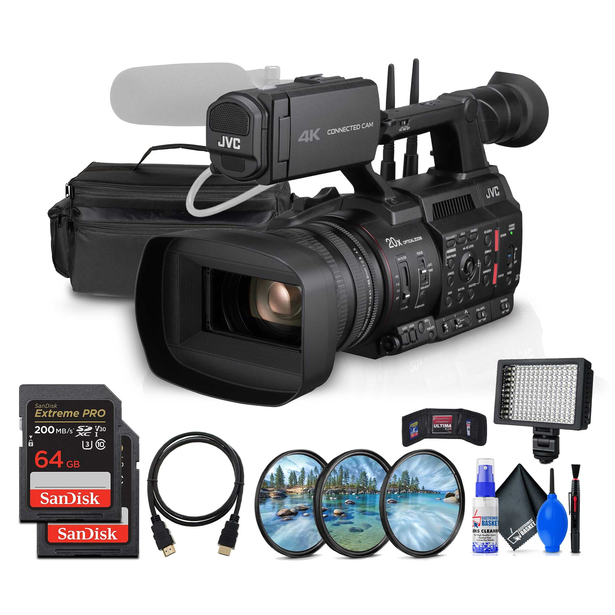 JVC - GY-HC550 9.35MP 4K UHD Handheld 4K Broadcast Professional Camcorder + More