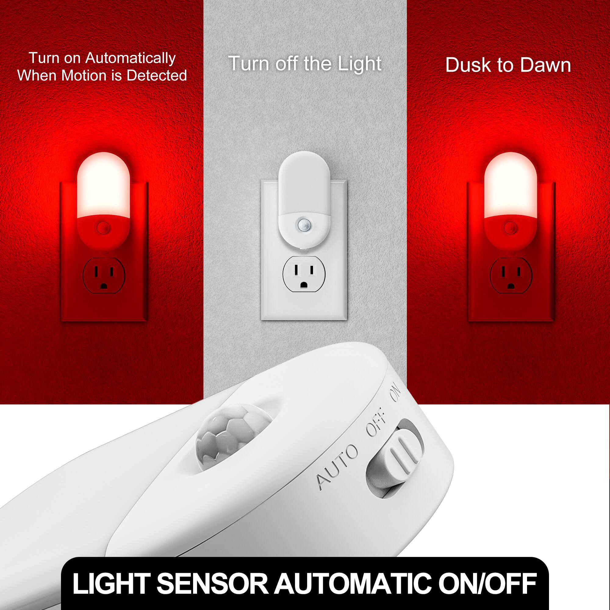 Turn on Automatically When Motion is Detected  
Turn off the Light  
Dusk to Dawn  
ON OFF AUTO G  
LIGHT SENSOR AUTOMATIC ON/OFF