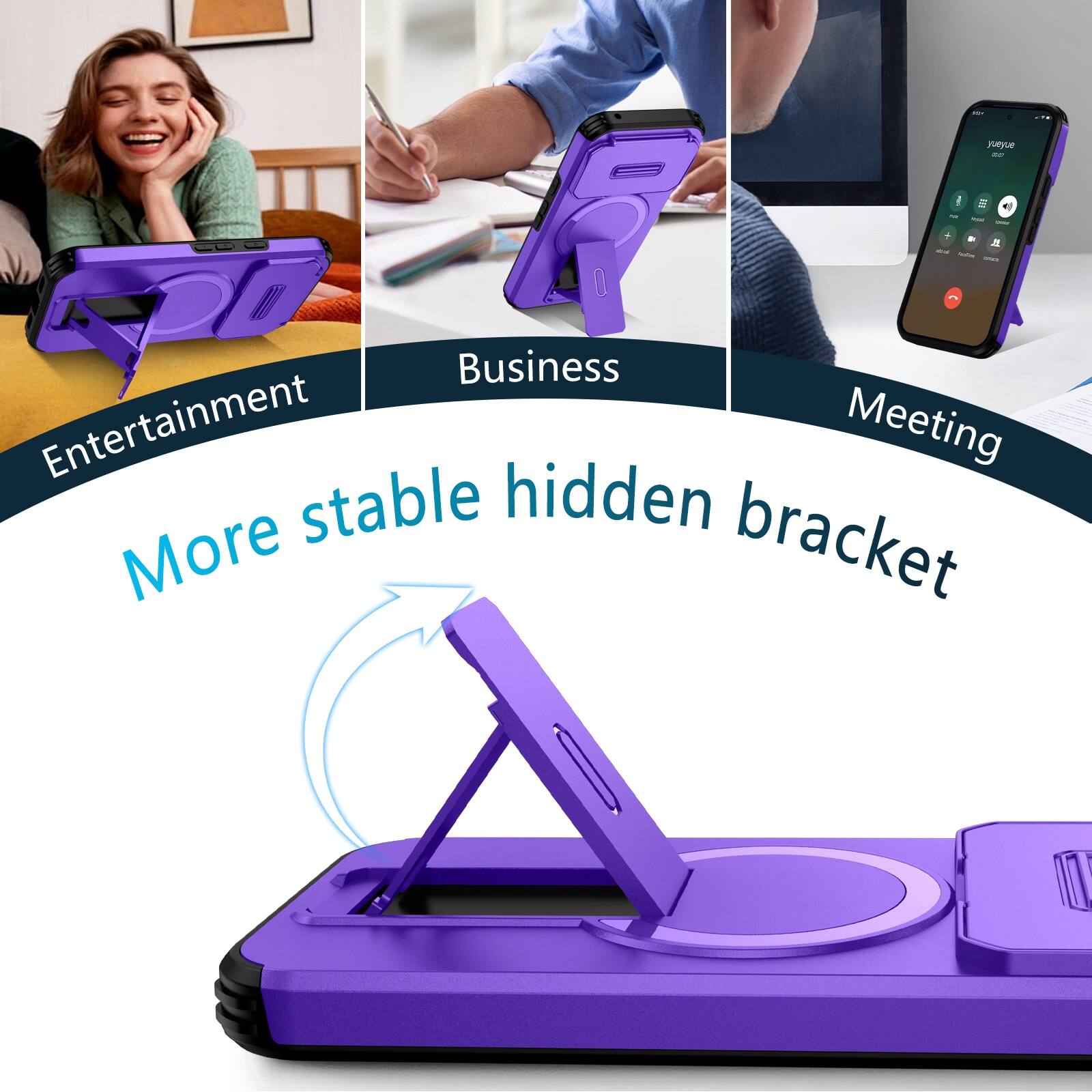 yueyue as

- Entertainment
- Business
- Meeting

More stable hidden bracket