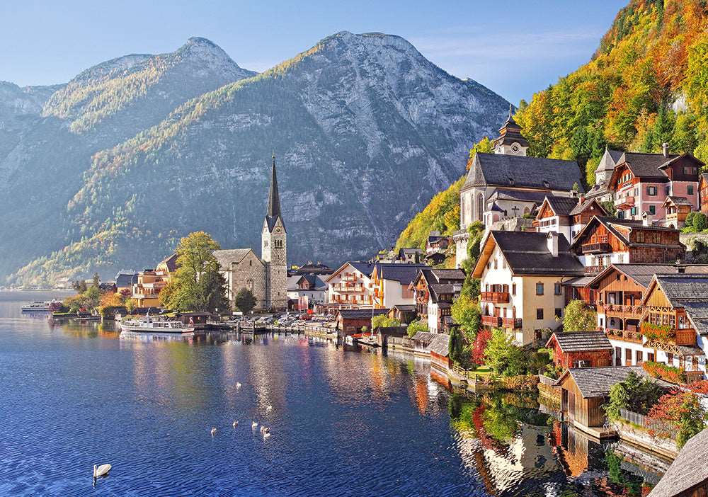 Angle. Castorland - CASTORLAND 500 Piece Jigsaw Puzzle, Hallstatt, Austria, Idyllic Landscape, Tyrolean Alps, Castorland B-52189 - Red.