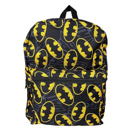 Front. DC Universe - DC Comics Batman Logo 16 Inch Backpack - Black/Yellow.
