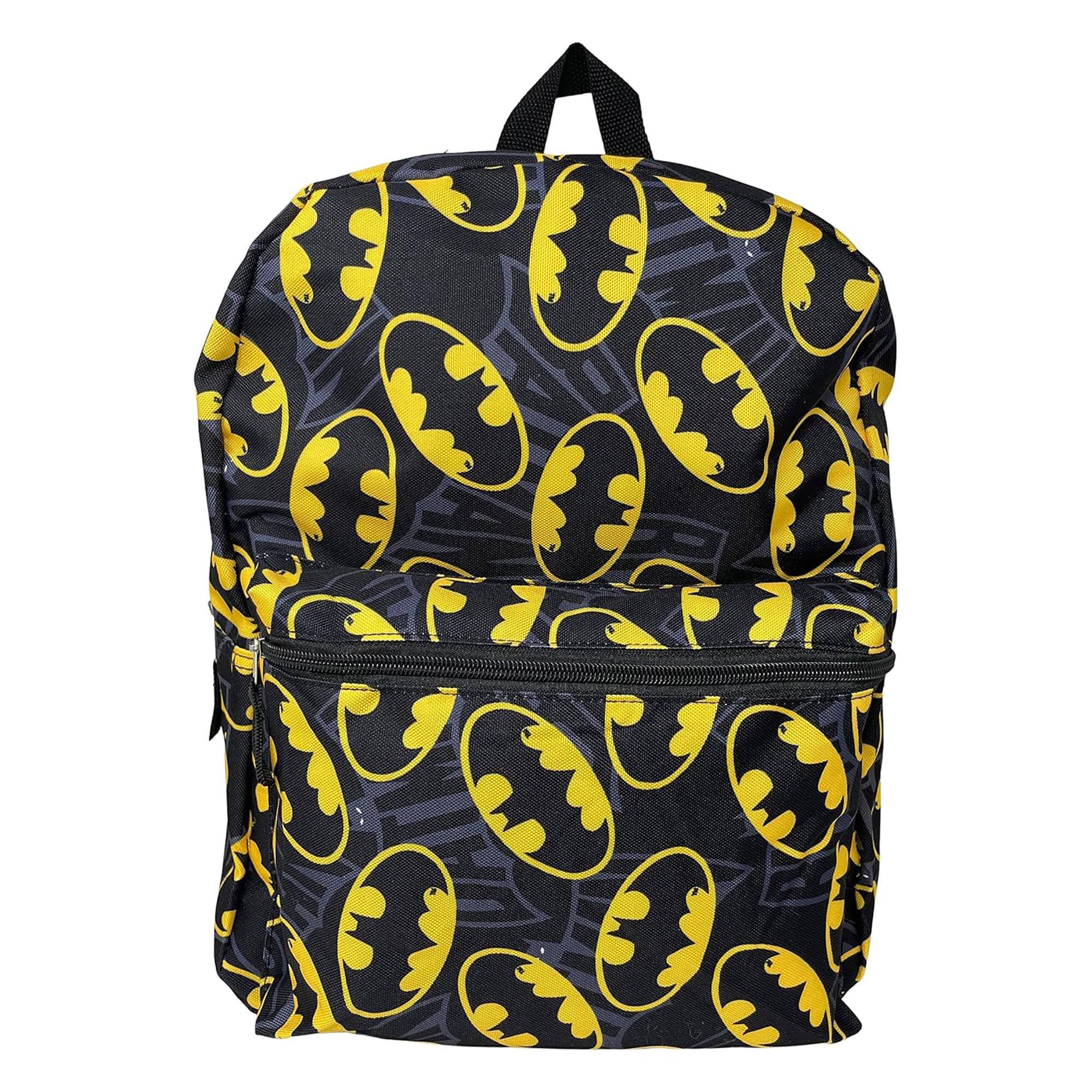 Front. DC Universe - DC Comics Batman Logo 16 Inch Backpack - Black/Yellow.