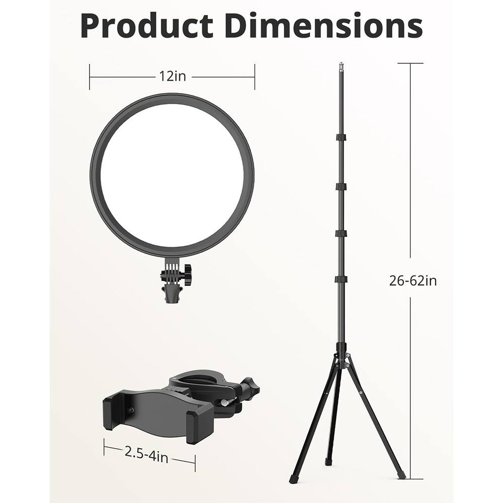Product Dimensions

- 12in
- 26-62in
- 2.5-4in
