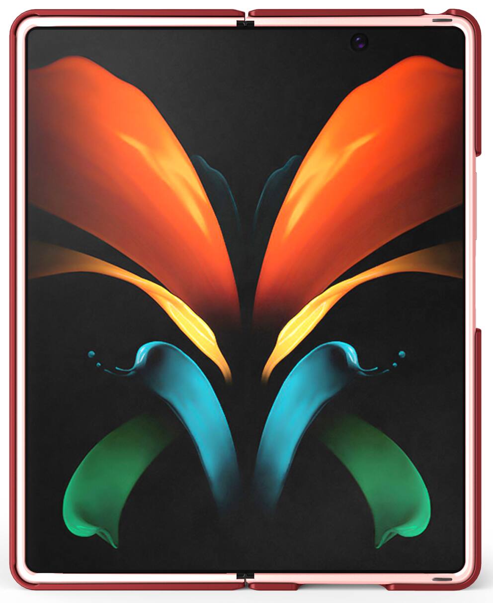 Alt View 4. Nakedcellphone - Slim Hard Case for Samsung Galaxy Z Fold 2 - Red.