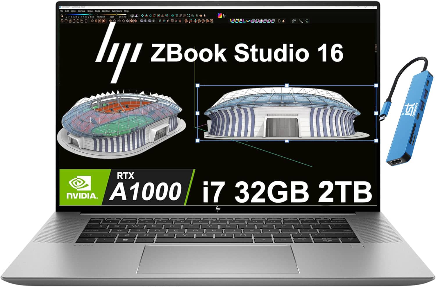 HP - ZBook Studio G9 16" FHD+ Workstation Laptop - Intel Core i7 - NVIDIA RTX A1000 - 32GB DDR5 - 2TB SSD - Win 11 Pro - Silver
