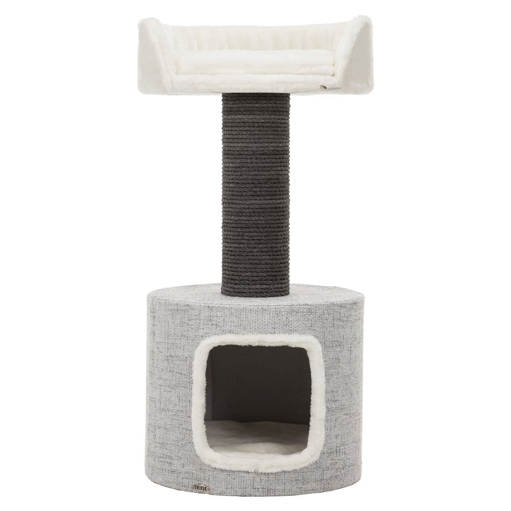 TRIXIE - Fonda XXL Sisal & Plush 2-Level 39" Cat Tree with Scratching Post & Condo - Gray