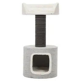 TRIXIE - Fonda XXL Sisal & Plush 2-Level 39" Cat Tree with Scratching Post & Condo - Gray