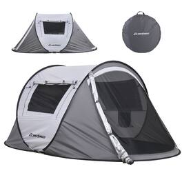 APRILSOUL - 2 Person Gray Pop Up Camping Tent - White
