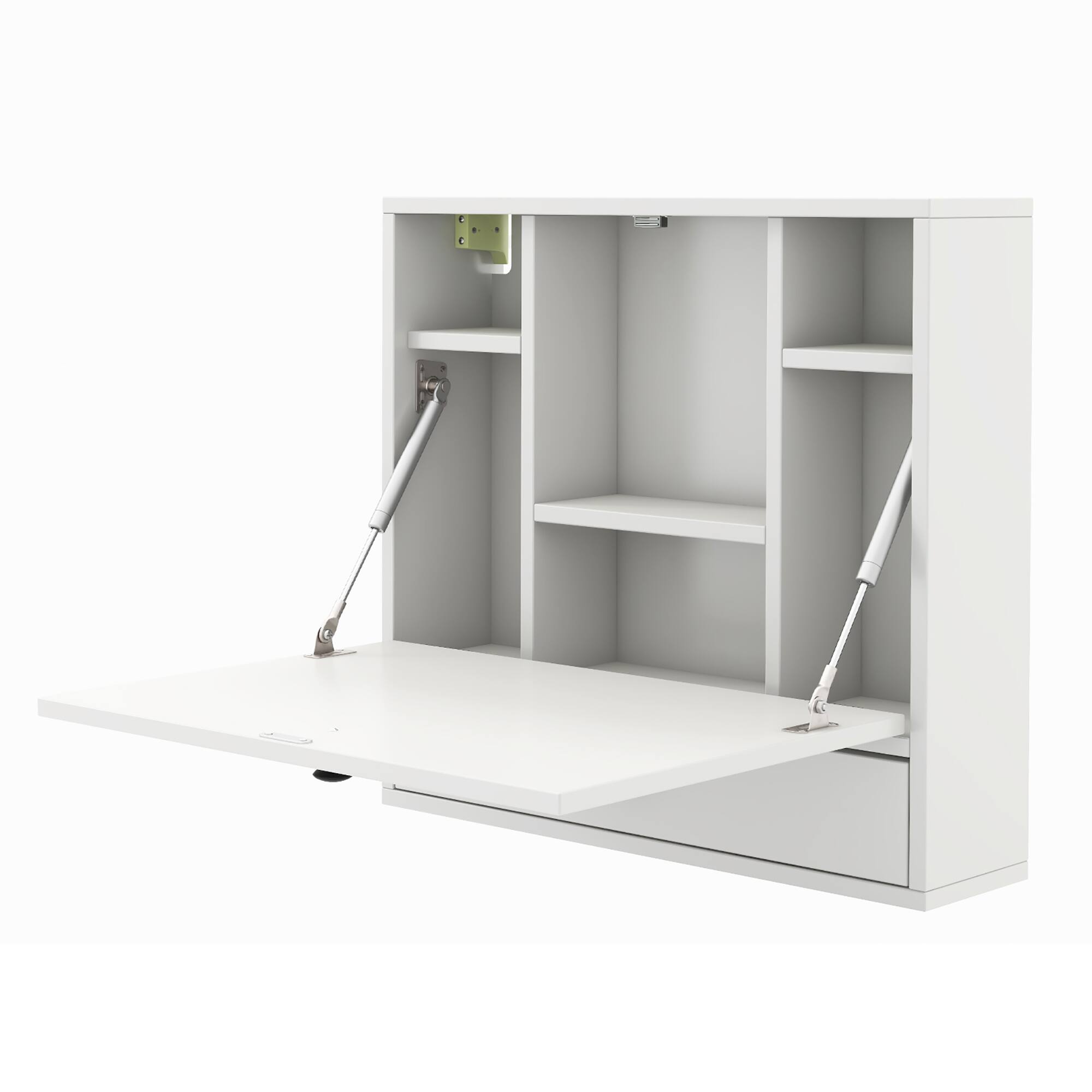 Alt View 8. Gymax - Gymax Wall-mounted Desk Floating Computer Workstation w/ Storage Shelves Home Office White - White.