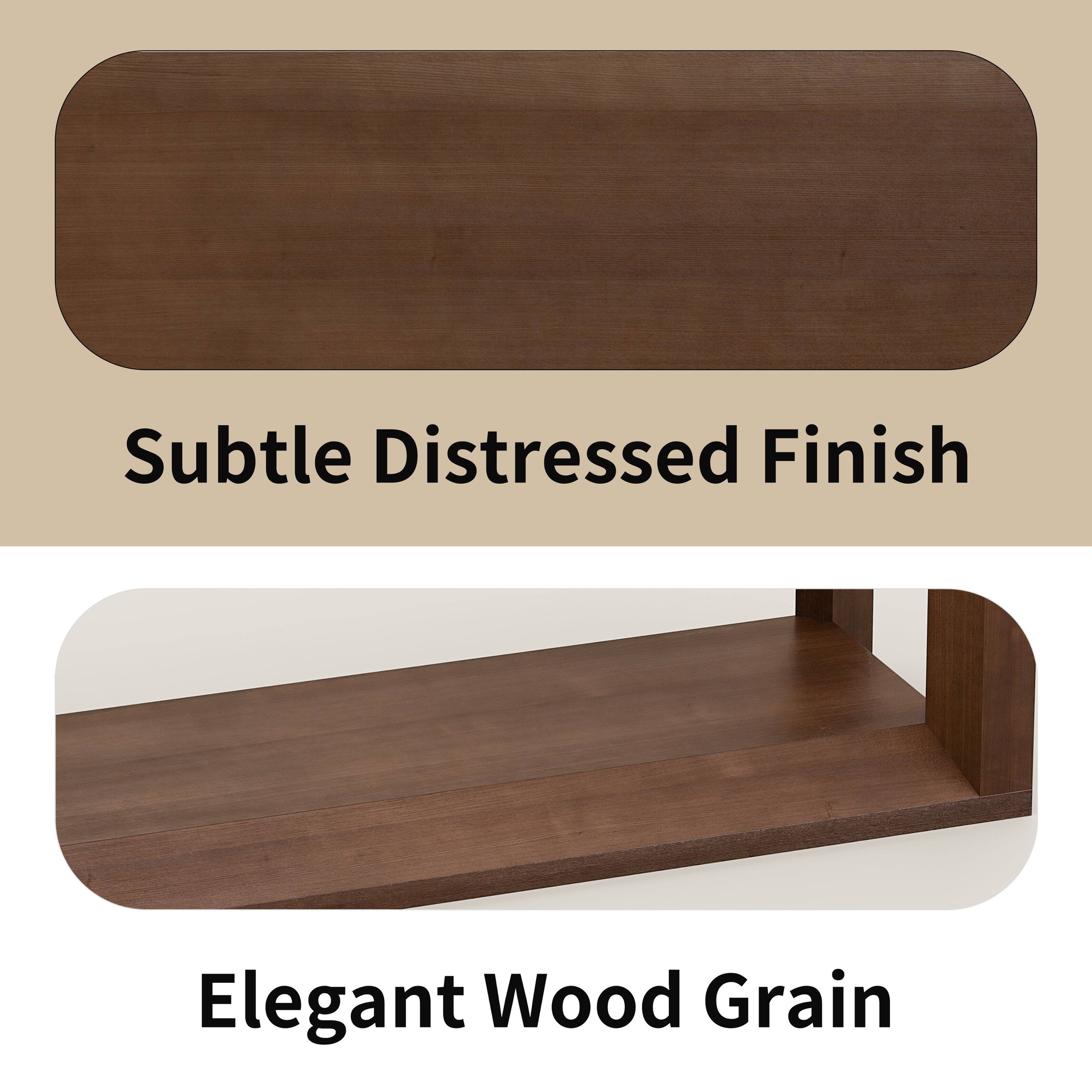 Subtle Distressed Finish  
Elegant Wood Grain