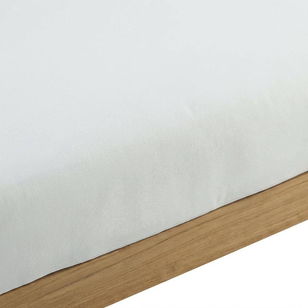 Alt View 1. Outdoor Escape - Teak Outdoor Ottoman with Stylish Design and Durable Construction - White.