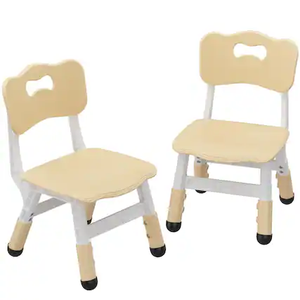Front. Acekool - 3-Level Height Adjustable Kids Chairs - Plastic Toddler Chairs with Non-Slip Pads for Children Ages 2-12 - Brown.