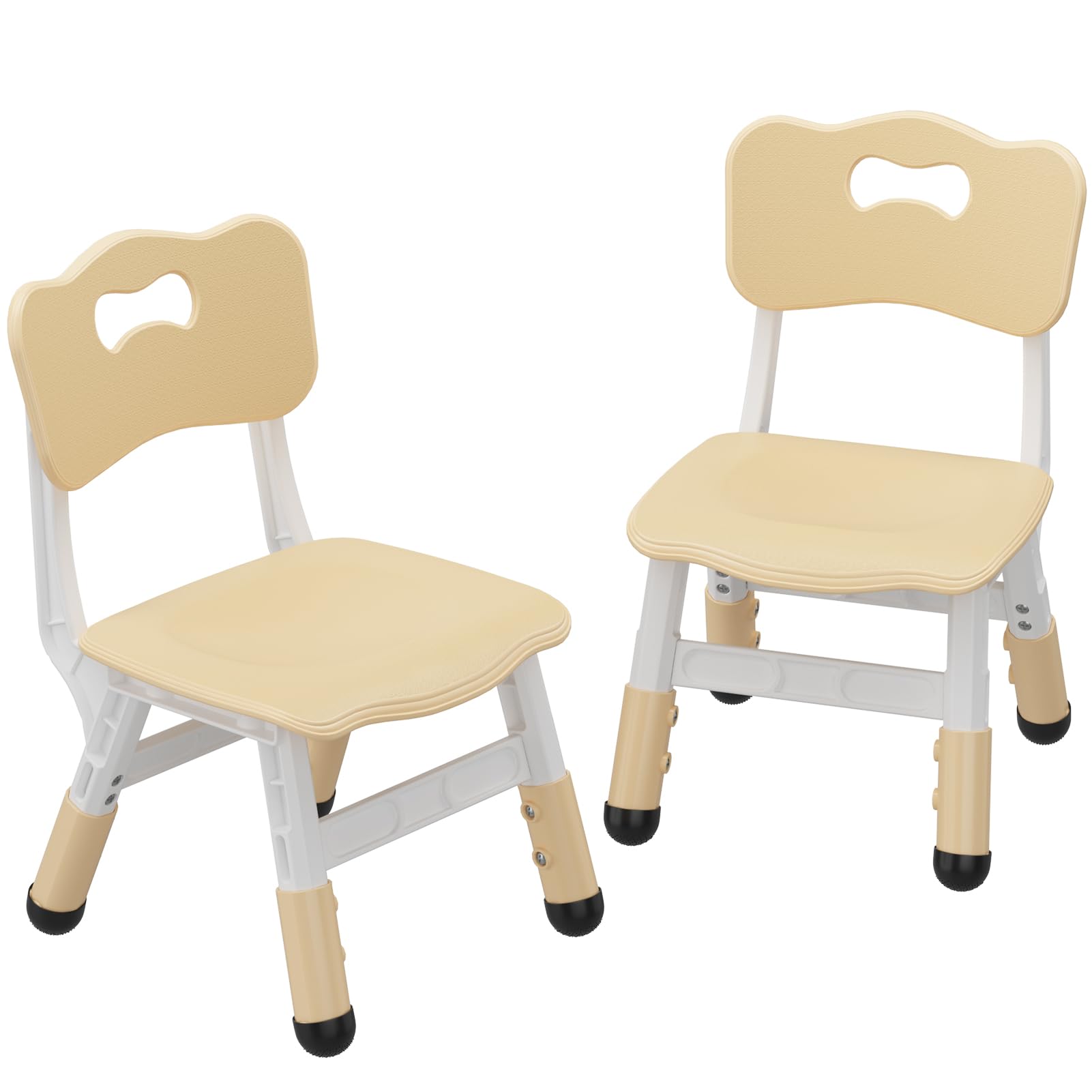 Front. Acekool - 3-Level Height Adjustable Kids Chairs - Plastic Toddler Chairs with Non-Slip Pads for Children Ages 2-12 - Brown.