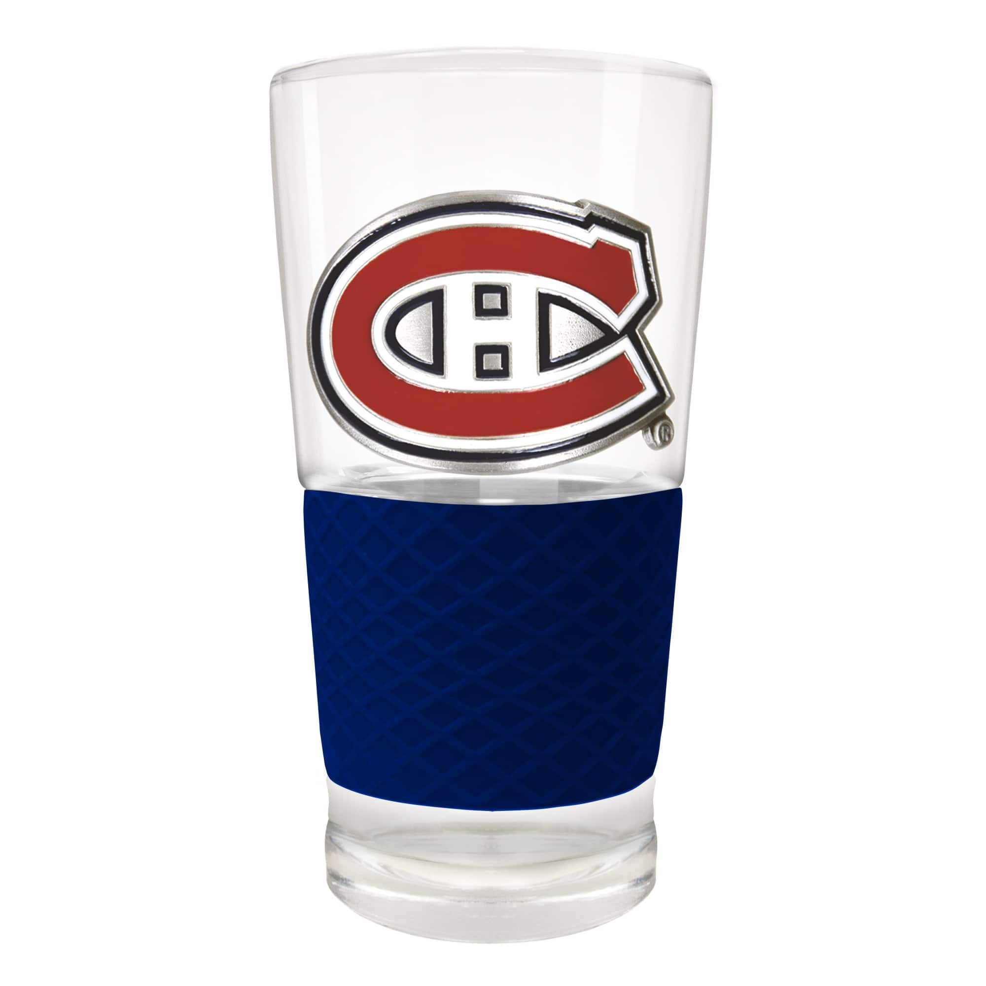 Front. Great American Products - Montreal Canadiens 22oz. Pilsner Glass with Silicone Grip - Blue.