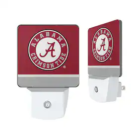 Keyscaper - Alabama Crimson Tide Primary Logo Stripe Design Nightlight 2-Pack - Multicolor