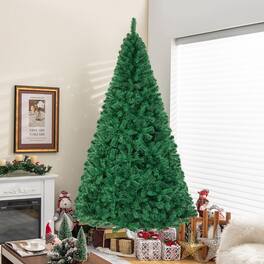 Gymax - 8' Holiday Season Artificial PVC Christmas Tree Indoor Outdoor Stand - Green