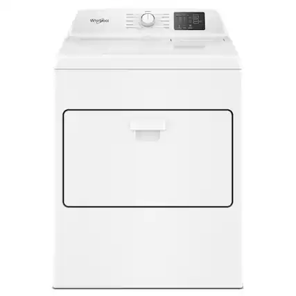 Front. Whirlpool - 7.0 Cu. Ft. Electric Dryer with Adaptive Dry and Top Venting - White.