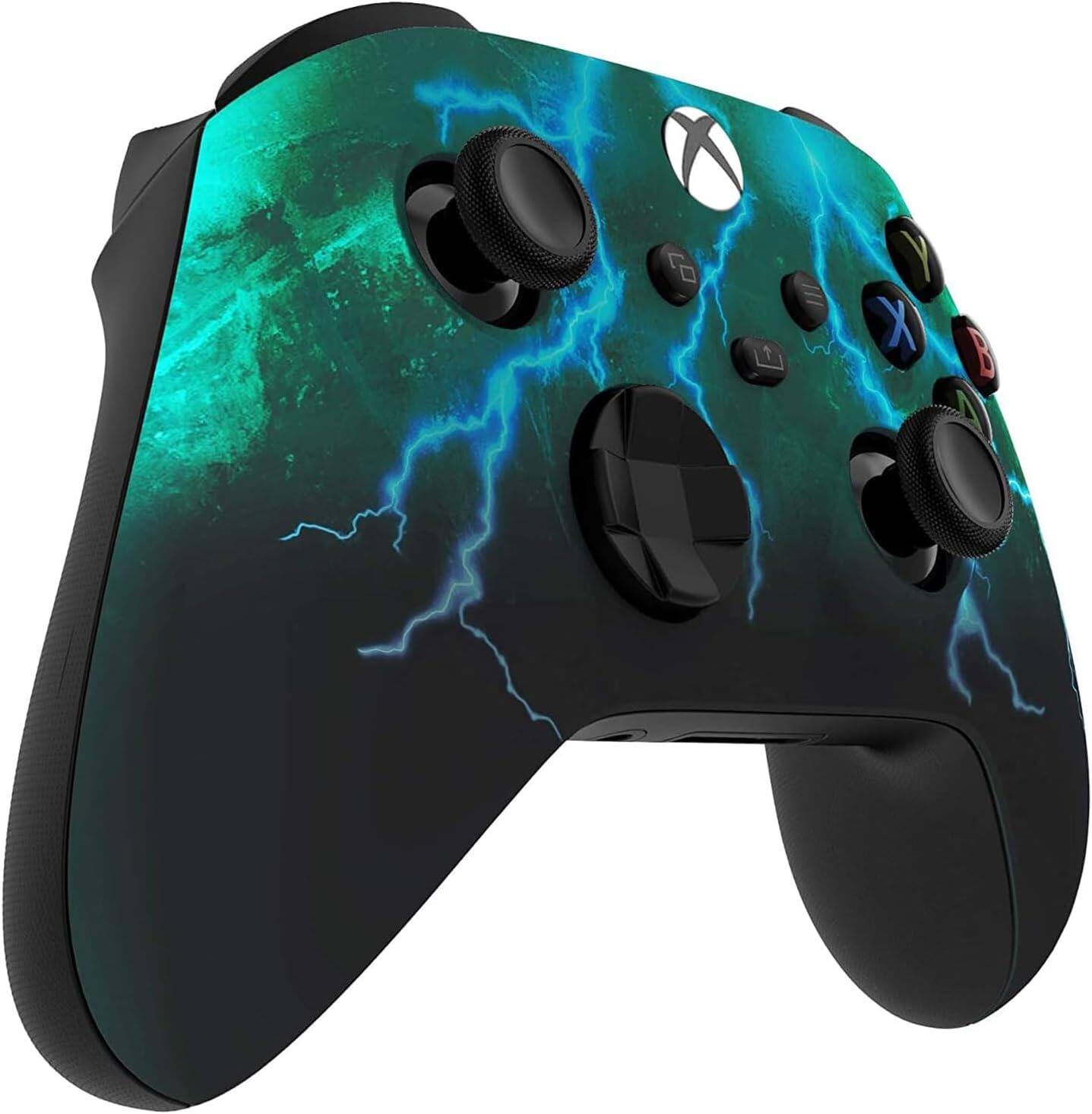 Left. Custom Controllerzz - Custom Wireless Controller for Xbox Series X|S, Xbox One, & PC - Green Skies.