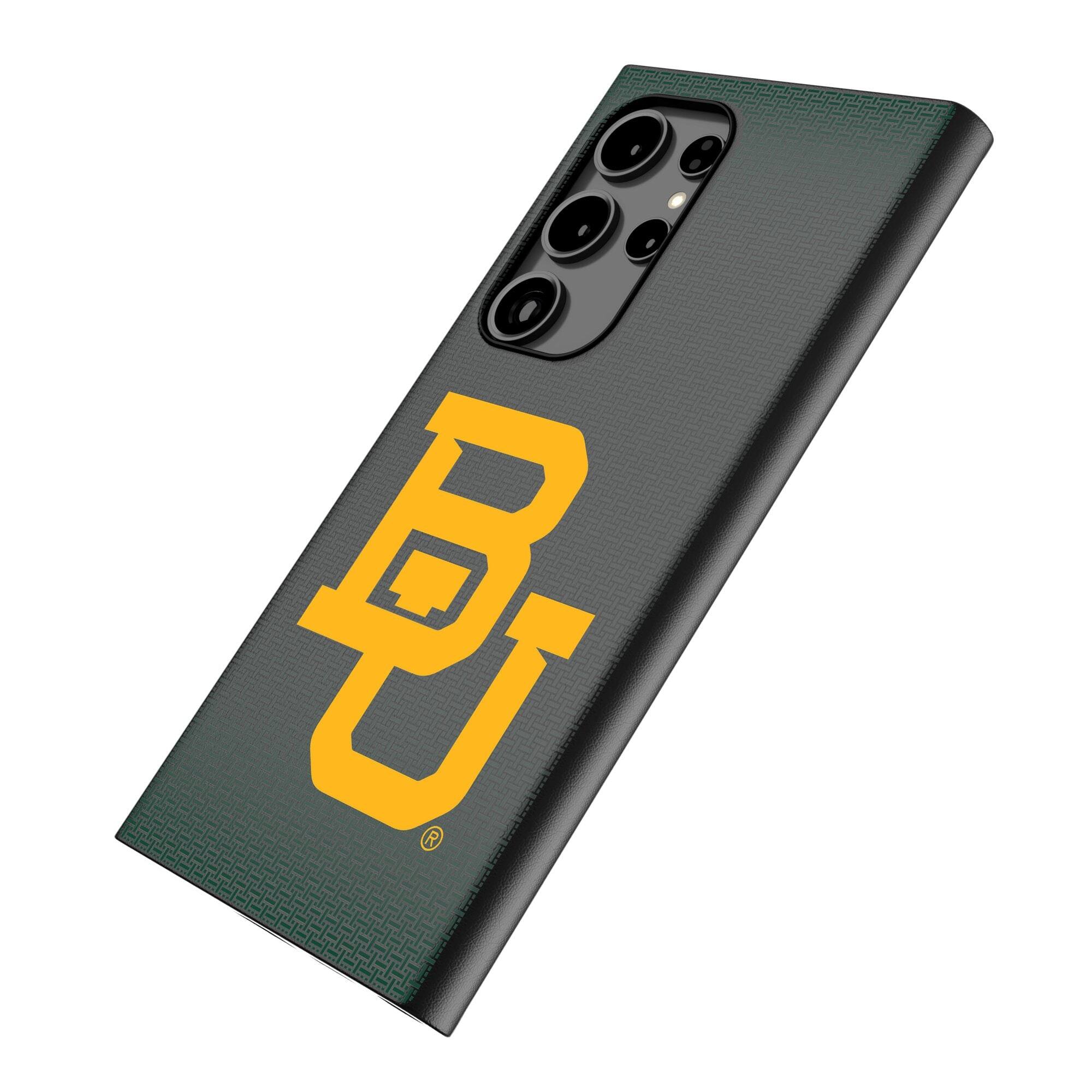 Alt View 1. Keyscaper - Baylor Bears Linen Galaxy Magnetic Bump Case - S25 Ultra - Black.