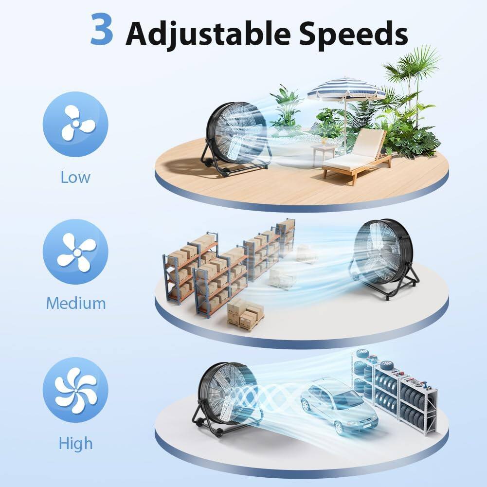 3 Adjustable Speeds

Low  
Medium  
High