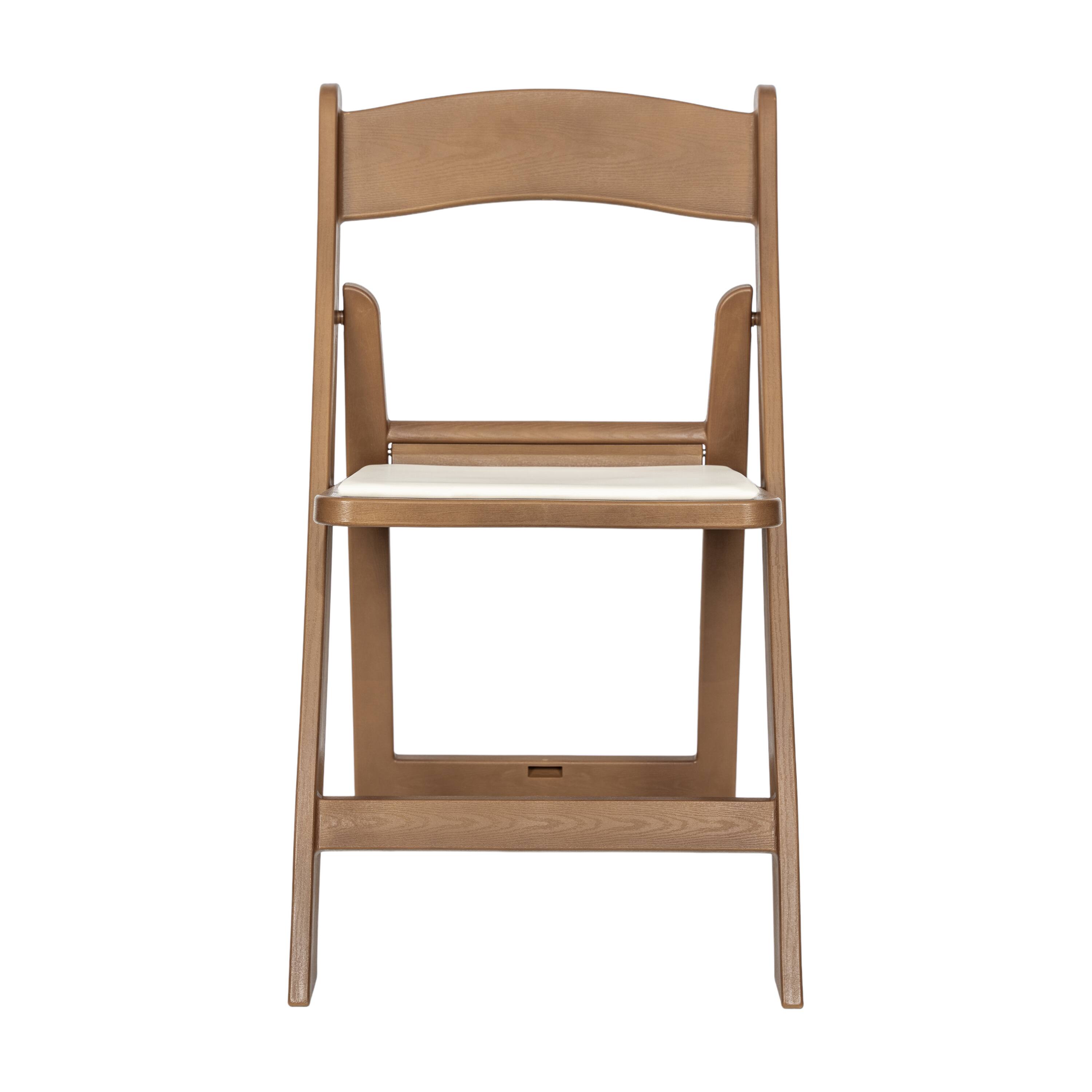 Angle. Flash Furniture - HERCULES 2 Pack Commercial Chestnut Indoor/Outdoor Lightweight Wood Look Resin Folding Event Chair - Brown.