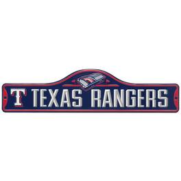 Open Road Brands - Texas Rangers 5'' x 20'' Metal Street Sign - Multicolor
