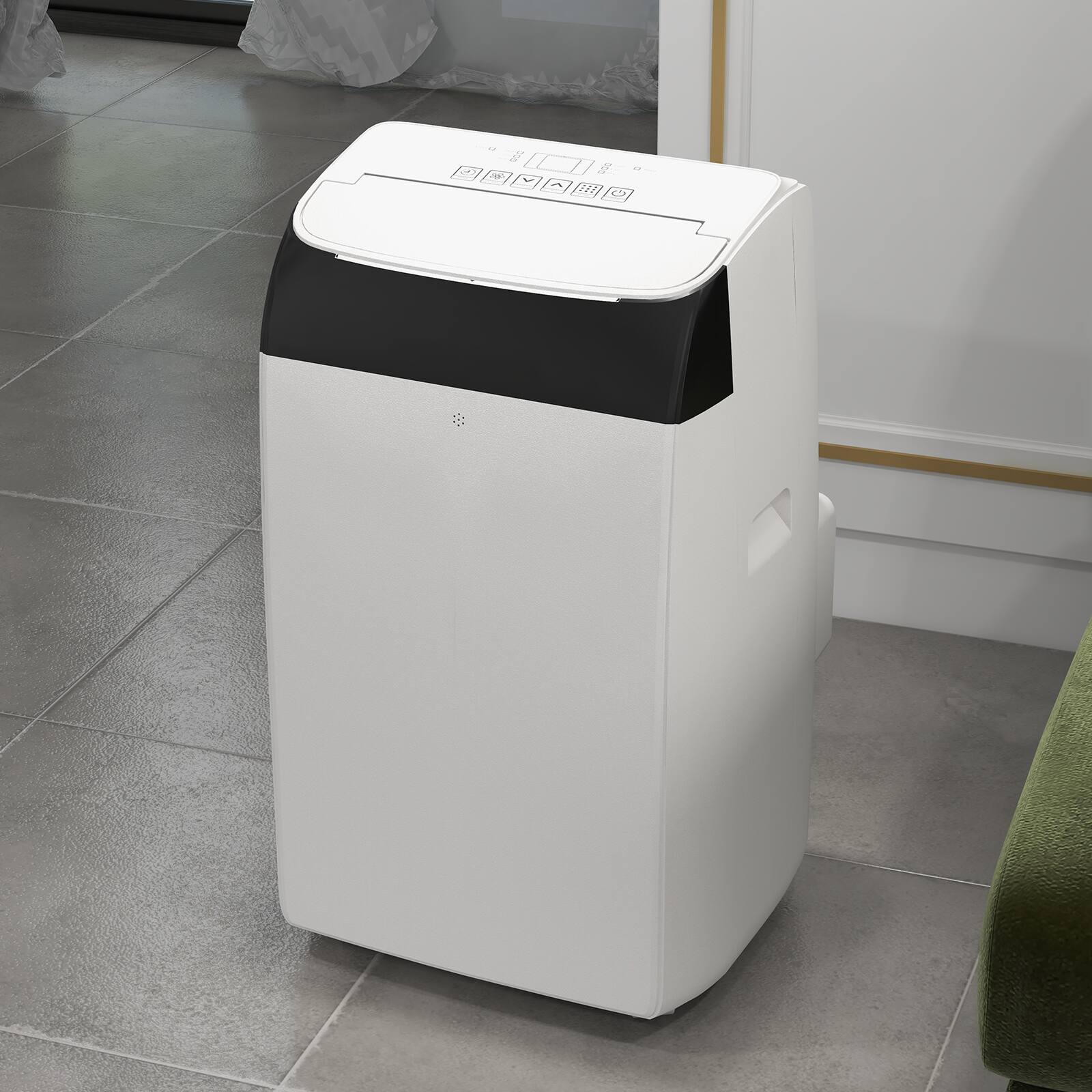Left. TROPOW - 14000 BTU Portable Air Conditioner, Quiet Cooling, for Up to 750 Sq.Ft. Home - white.