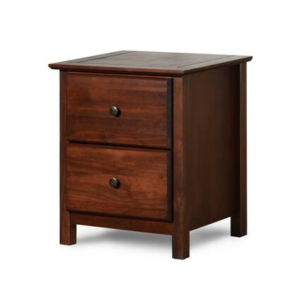 Front. Hivvago - Hivvago Farmhouse Solid Pine Wood 2 Drawer Nightstand - Brown.