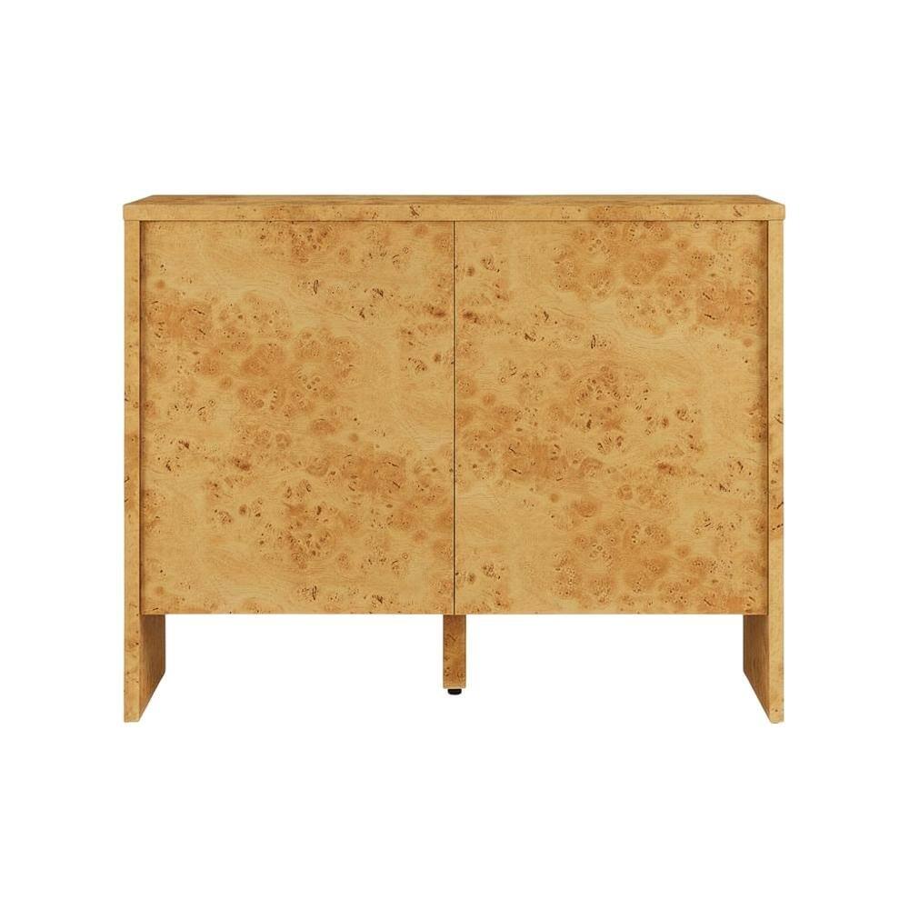 Back. FurniFact - Wooden Brown Sideboard with Engineered Material and Sleek Design - Brown.